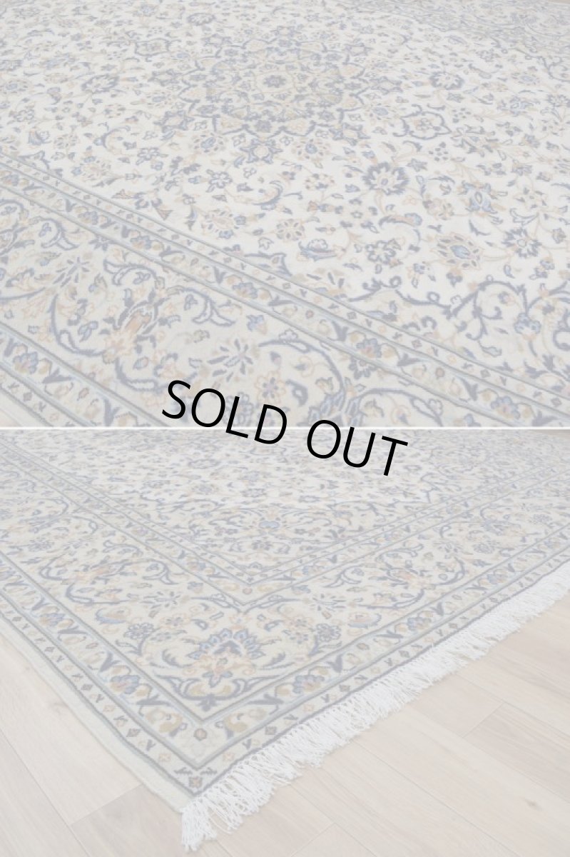 画像9: 美品 ペルシャ 絨毯 カシャーン 縦3.5m 横2.5m 9㎡ 6帖 リビング ダイニング 3人掛けソファ コーナーソファ 大判 サイズ 348 x 245 cm No.344 天然 ウール 手織り トライバル ラグ 敷物 マット カーペット メダリオン ヴィンテージ ビンテージ 大きなお部屋に 中古品に抵抗のある方にもおすすめです。 (9)