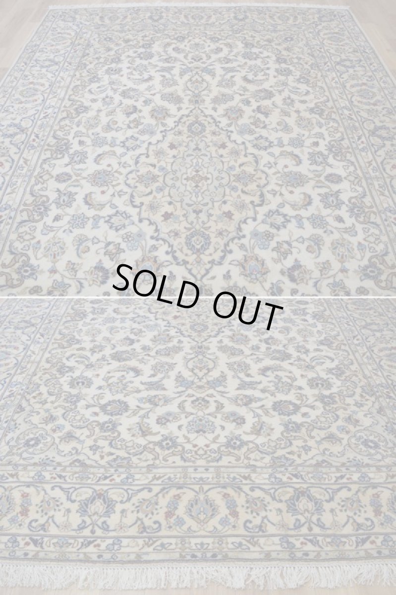 画像7: 美品 ペルシャ 絨毯 カシャーン 縦3.5m 横2.5m 9㎡ 6帖 リビング ダイニング 3人掛けソファ コーナーソファ 大判 サイズ 348 x 251 cm No.350 天然 ウール 手織り トライバル ラグ 敷物 マット カーペット メダリオン ヴィンテージ ビンテージ 大きなお部屋に 中古品に抵抗のある方にもおすすめです a-350-348251s007-019 (7)