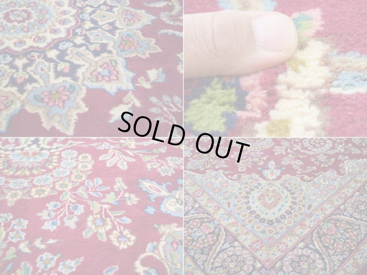 画像16: 美品 ペルシャ 絨毯 ケルマン産 縦3.4m 横2.4m 8.2㎡ 6帖 リビング ダイニング 客室 大判 サイズ 340 x 240 cm No.F157 天然 ウール 手織り ハンドメイド ラグ マット カーペット ワインレッド 赤紫 大きなお部屋に 中古品に抵抗のある方にもおすすめです。 a-F157-340240h096-798 (16)