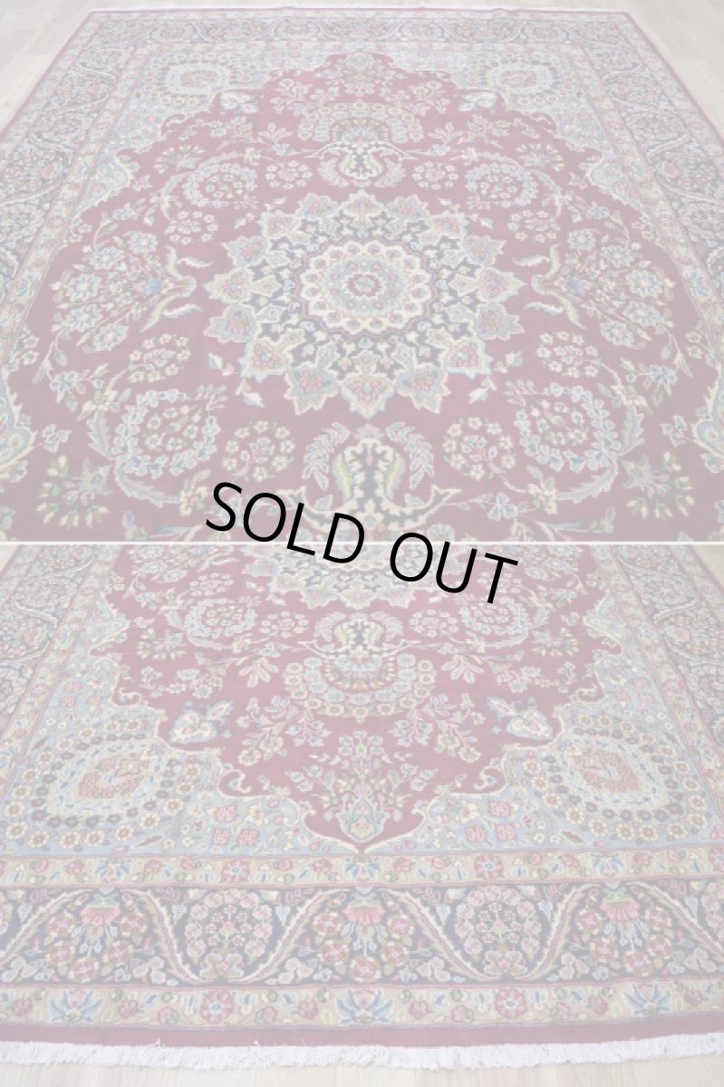 画像3: 美品 ペルシャ 絨毯 ケルマン産 縦3.4m 横2.4m 8.2㎡ 6帖 リビング ダイニング 客室 大判 サイズ 340 x 240 cm No.F157 天然 ウール 手織り ハンドメイド ラグ マット カーペット ワインレッド 赤紫 大きなお部屋に 中古品に抵抗のある方にもおすすめです。 a-F157-340240h096-798 (3)