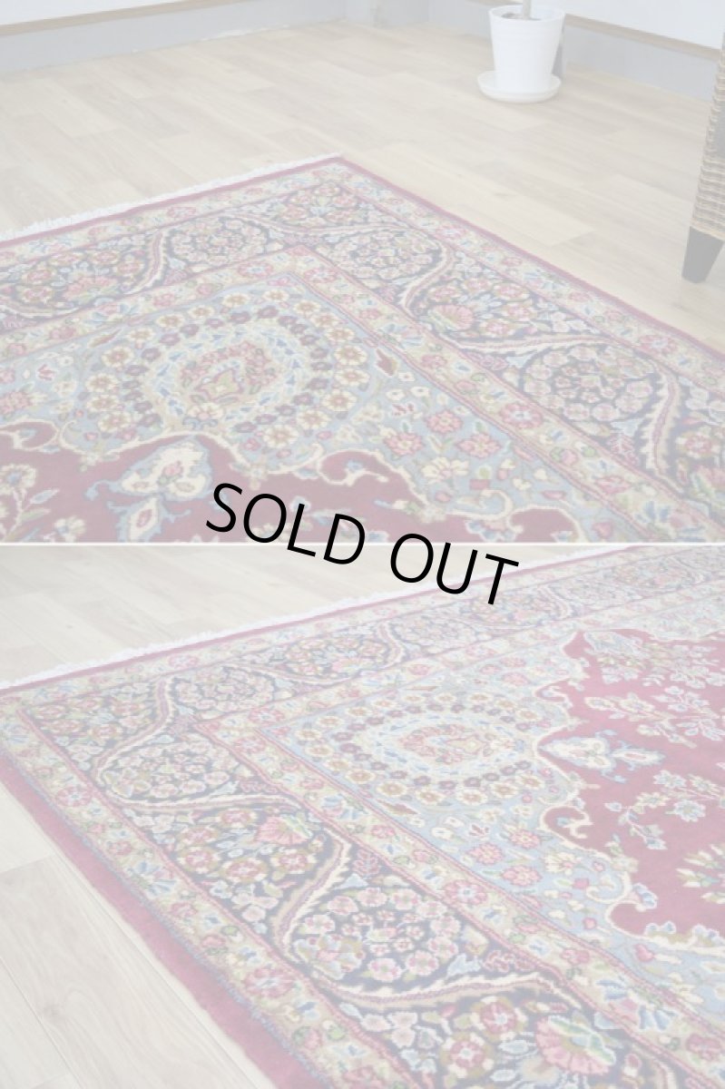 画像5: 美品 ペルシャ 絨毯 ケルマン産 縦3.4m 横2.4m 8.2㎡ 6帖 リビング ダイニング 客室 大判 サイズ 340 x 240 cm No.F157 天然 ウール 手織り ハンドメイド ラグ マット カーペット ワインレッド 赤紫 大きなお部屋に 中古品に抵抗のある方にもおすすめです。 a-F157-340240h096-798 (5)