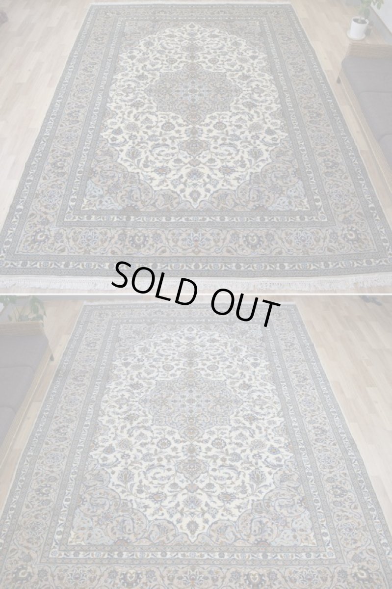 画像4: 美品 ペルシャ 絨毯 カシャーン 縦4m 横3m 12㎡ 10帖 リビング ダイニング 3人掛けソファ コーナーソファ 大判 サイズ 405 x 302 cm No.408 天然 ウール 手織り トライバル ラグ 敷物 マット カーペット メダリオン ヴィンテージ ビンテージ 大きなお部屋に 中古品に抵抗のある方にもおすすめです。 a-408-405302s038-9701 (4)