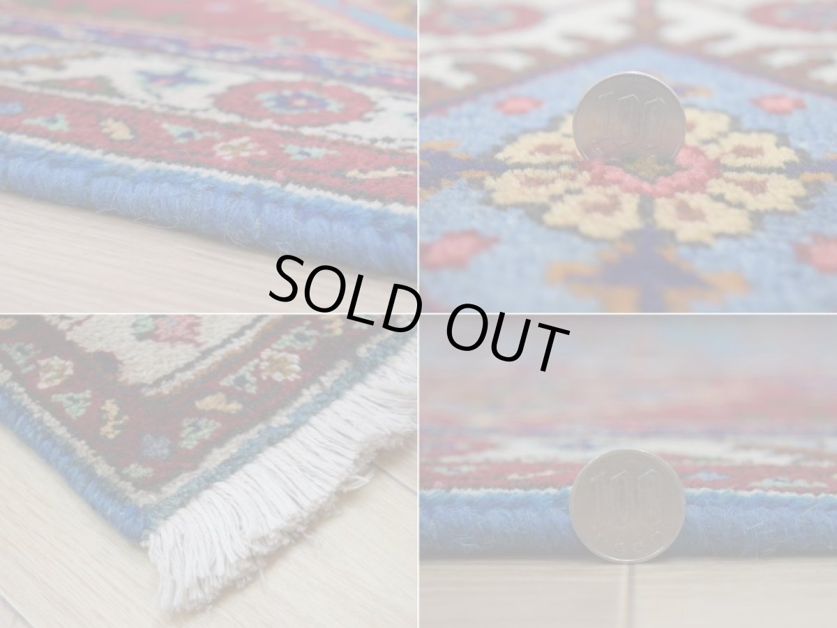 画像20: 良品 ペルシャ 絨毯 タブリーズ 縦4m 横3m 12㎡ 10帖 リビング ダイニング 3人掛けソファ コーナーソファ 大判 サイズ 395 x 300 cm No.F118 天然 ウール 手織り トライバル ラグ 敷物 マット カーペット メダリオン ヴィンテージ ビンテージ スカイブルー 大きなお部屋に b-F118-395300h047-269 (20)