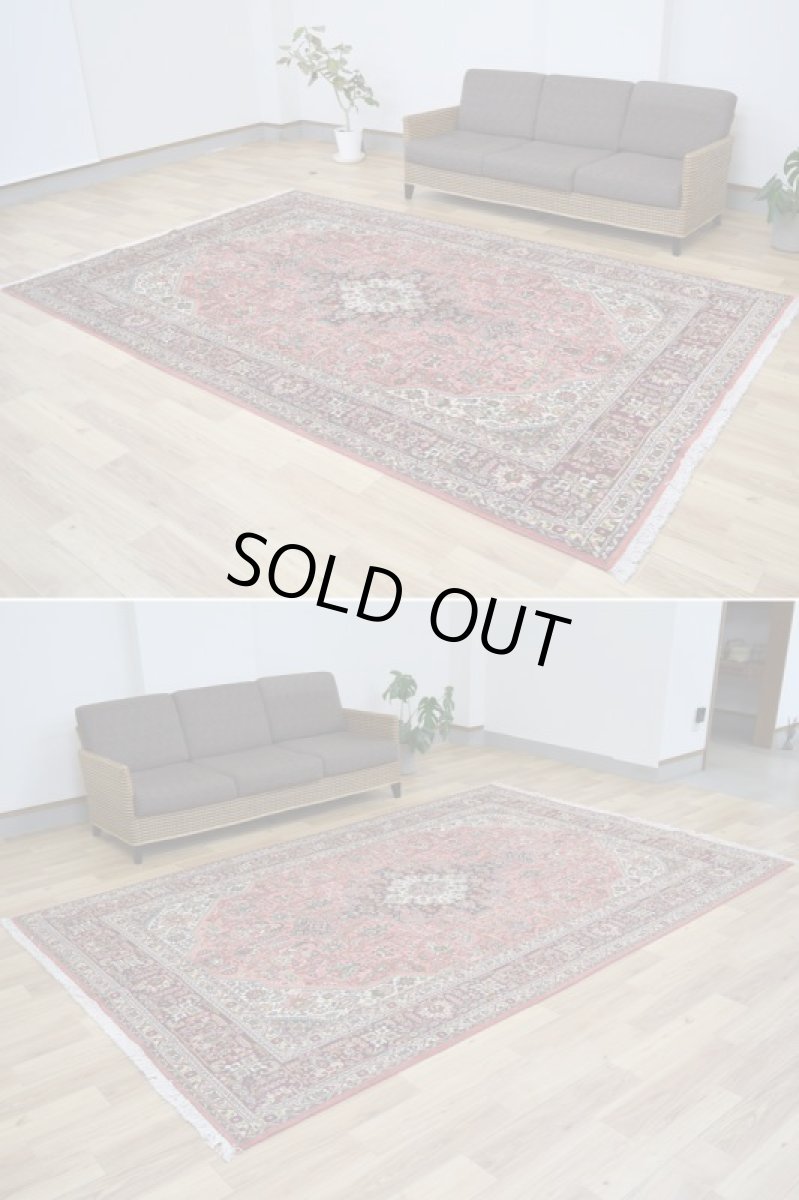 画像5: 良品 ペルシャ 絨毯 タブリーズ 縦3m 横2m 6.2㎡ 6帖 リビング ダイニング 3人掛けソファ コーナーソファ 大判 サイズ 310 x 198 cm No.F181 天然 ウール 手織り トライバル ラグ 敷物 マット カーペット メダリオン ヴィンテージ ビンテージ 大きなお部屋に b-F181-310198h094-036 (5)