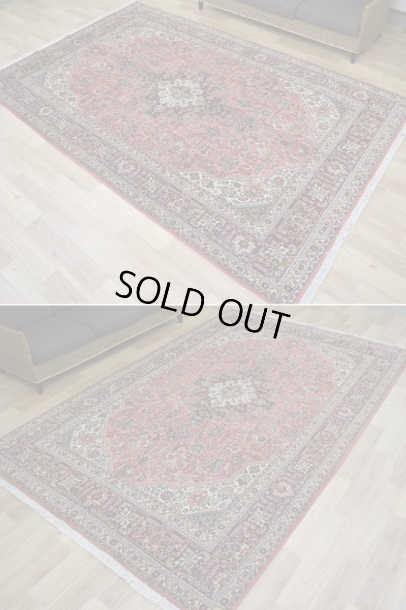 画像6: 良品 ペルシャ 絨毯 タブリーズ 縦3m 横2m 6.2㎡ 6帖 リビング ダイニング 3人掛けソファ コーナーソファ 大判 サイズ 310 x 198 cm No.F181 天然 ウール 手織り トライバル ラグ 敷物 マット カーペット メダリオン ヴィンテージ ビンテージ 大きなお部屋に b-F181-310198h094-036 (6)