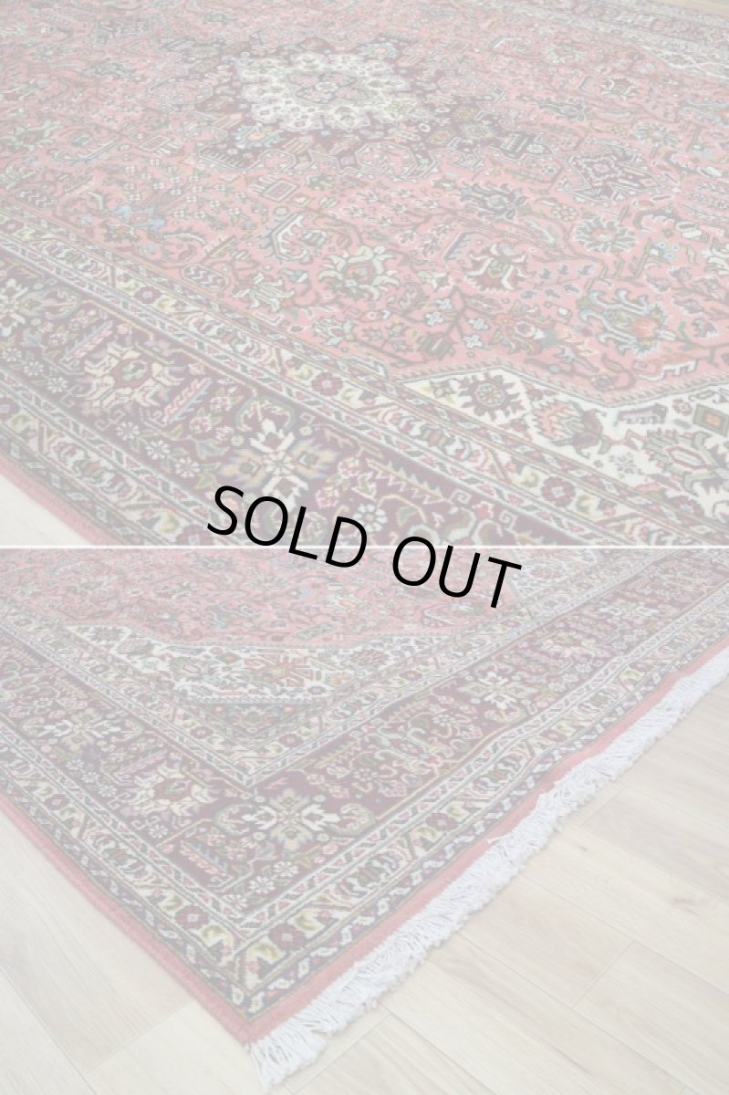 画像9: 良品 ペルシャ 絨毯 タブリーズ 縦3m 横2m 6.2㎡ 6帖 リビング ダイニング 3人掛けソファ コーナーソファ 大判 サイズ 310 x 198 cm No.F181 天然 ウール 手織り トライバル ラグ 敷物 マット カーペット メダリオン ヴィンテージ ビンテージ 大きなお部屋に b-F181-310198h094-036 (9)