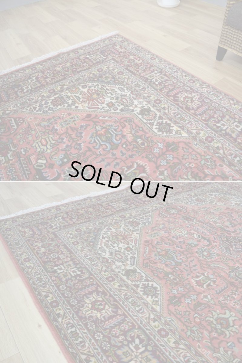 画像8: 良品 ペルシャ 絨毯 タブリーズ 縦3m 横2m 6.2㎡ 6帖 リビング ダイニング 3人掛けソファ コーナーソファ 大判 サイズ 310 x 198 cm No.F181 天然 ウール 手織り トライバル ラグ 敷物 マット カーペット メダリオン ヴィンテージ ビンテージ 大きなお部屋に b-F181-310198h094-036 (8)