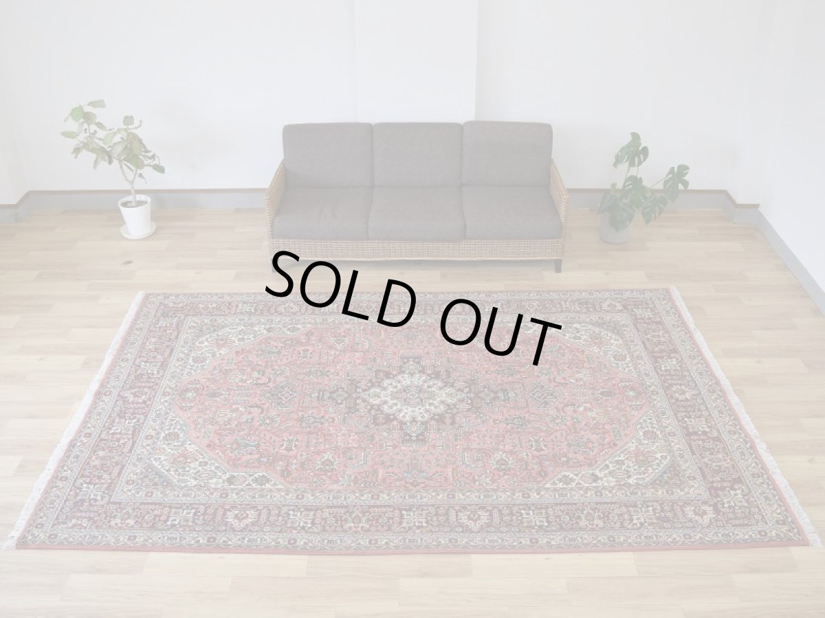 画像2: 良品 ペルシャ 絨毯 タブリーズ 縦3m 横2m 6.2㎡ 6帖 リビング ダイニング 3人掛けソファ コーナーソファ 大判 サイズ 310 x 198 cm No.F181 天然 ウール 手織り トライバル ラグ 敷物 マット カーペット メダリオン ヴィンテージ ビンテージ 大きなお部屋に b-F181-310198h094-036 (2)