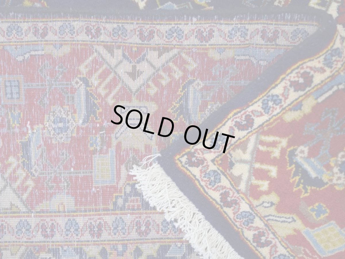 画像14: 良品 ペルシャ 絨毯 ヤズド 縦4m 横3m 12㎡ 10帖 リビング ダイニング 3人掛けソファ コーナーソファ 大判 サイズ 410 x 295 cm No.F128 天然 肉厚 ウール 手織り トライバル ラグ 敷物 マット カーペット 総柄 ヴィンテージ ビンテージ ネイビー 大きなお部屋に (14)