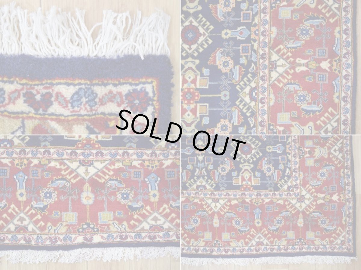 画像19: 良品 ペルシャ 絨毯 ヤズド 縦4m 横3m 12㎡ 10帖 リビング ダイニング 3人掛けソファ コーナーソファ 大判 サイズ 410 x 295 cm No.F128 天然 肉厚 ウール 手織り トライバル ラグ 敷物 マット カーペット 総柄 ヴィンテージ ビンテージ ネイビー 大きなお部屋に (19)