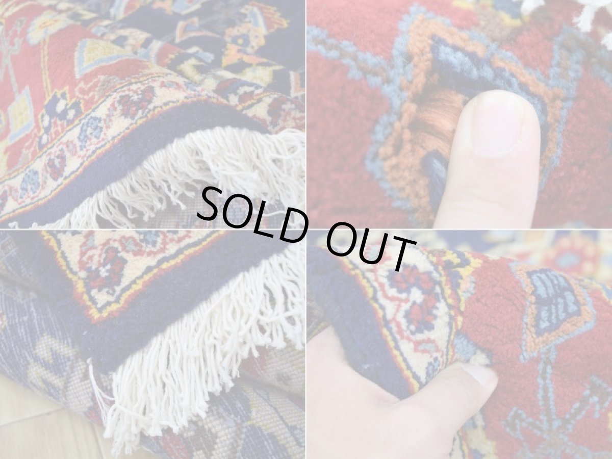 画像17: 良品 ペルシャ 絨毯 ヤズド 縦4m 横3m 12㎡ 10帖 リビング ダイニング 3人掛けソファ コーナーソファ 大判 サイズ 410 x 295 cm No.F128 天然 肉厚 ウール 手織り トライバル ラグ 敷物 マット カーペット 総柄 ヴィンテージ ビンテージ ネイビー 大きなお部屋に (17)