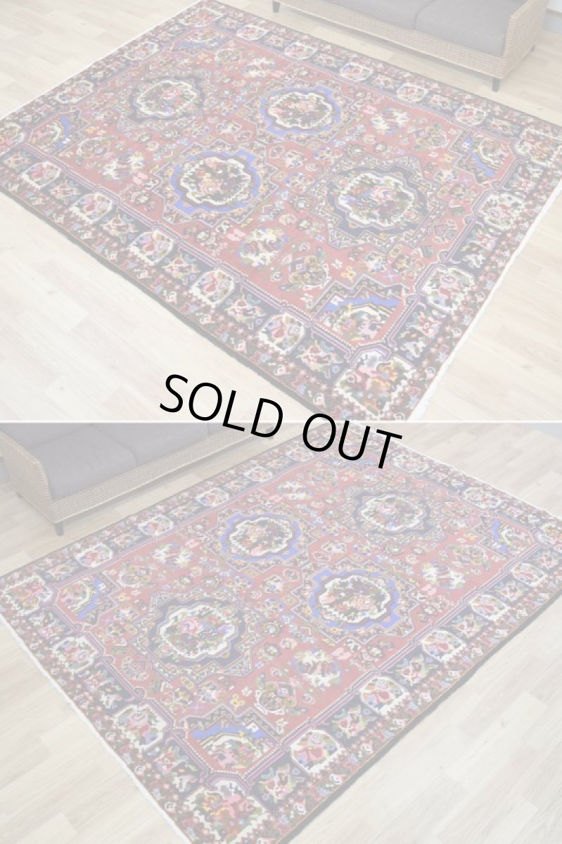 画像4: 良品 ペルシャ 絨毯 バクティヤリ 縦3m 横2.3m 6.5㎡ 〜6帖 リビング ダイニング 3人掛けソファ コーナーソファ 大判 サイズ 292 x 222 cm No.491 天然 ウール 手織り トライバル ラグ 敷物 マット カーペット ゴルパト メダリオン 花柄 ヴィンテージ ビンテージ 中古品に抵抗のある方にもお勧めです。 b-491-292222s005-056 (4)