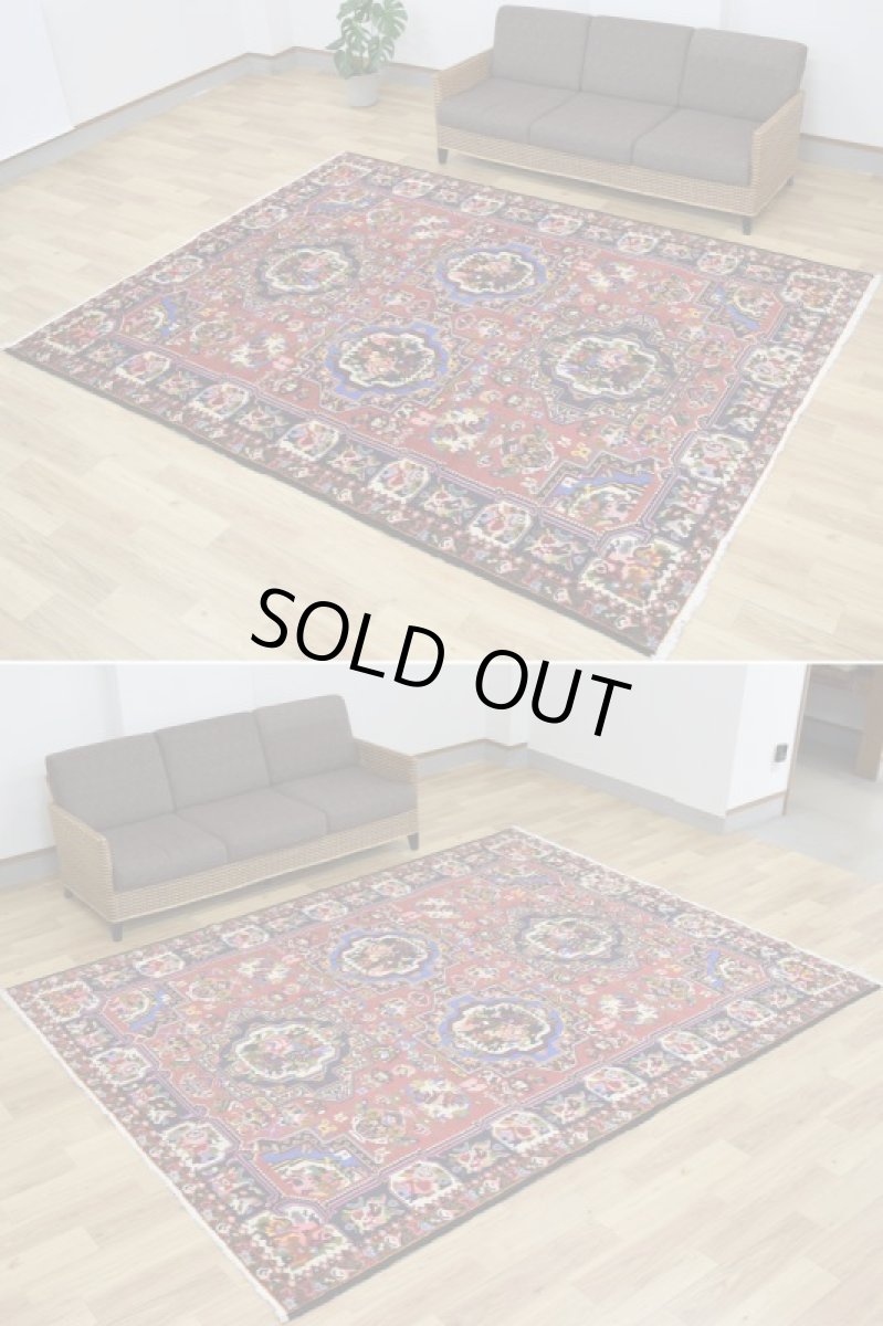 画像3: 良品 ペルシャ 絨毯 バクティヤリ 縦3m 横2.3m 6.5㎡ 〜6帖 リビング ダイニング 3人掛けソファ コーナーソファ 大判 サイズ 292 x 222 cm No.491 天然 ウール 手織り トライバル ラグ 敷物 マット カーペット ゴルパト メダリオン 花柄 ヴィンテージ ビンテージ 中古品に抵抗のある方にもお勧めです。 b-491-292222s005-056 (3)