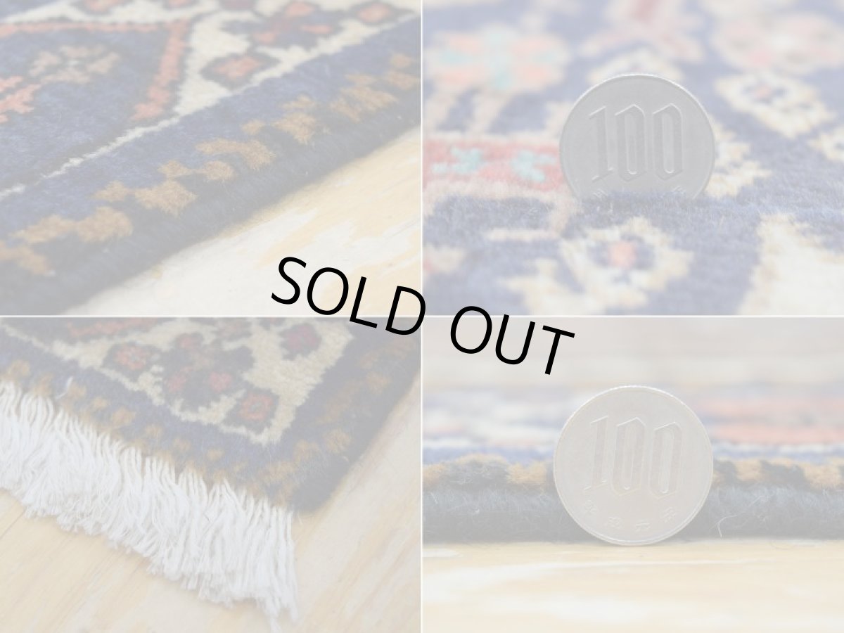 画像19: 良品 ペルシャ 絨毯 シールジャーン 縦2m 横1.5m 3.1㎡ 〜3帖 リビング ダイニング 2〜3人掛けソファ サイズ 207 x 148 cm E124 天然 ウール 手織り ハンドメイド トライバル ラグ 部族絨毯 マット カーペット 幾何学模様 民族柄 ネイビー ブラウン ギャッベ(ギャベ)をお探しの方にもお勧めです (19)