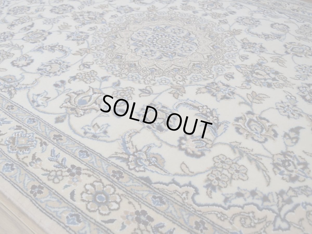 画像10: 新品 ペルシャ 絨毯 ナイン 9la ノーラー 縦1.6m 横1m センター 2人掛け ソファ サイズ 154 x 100 cm No.G56 ウール 手織り ラグ ハンドメイド カーペット 敷物 クラシック スタイル クリーム 生成り 白 アイボリー クリーム (10)