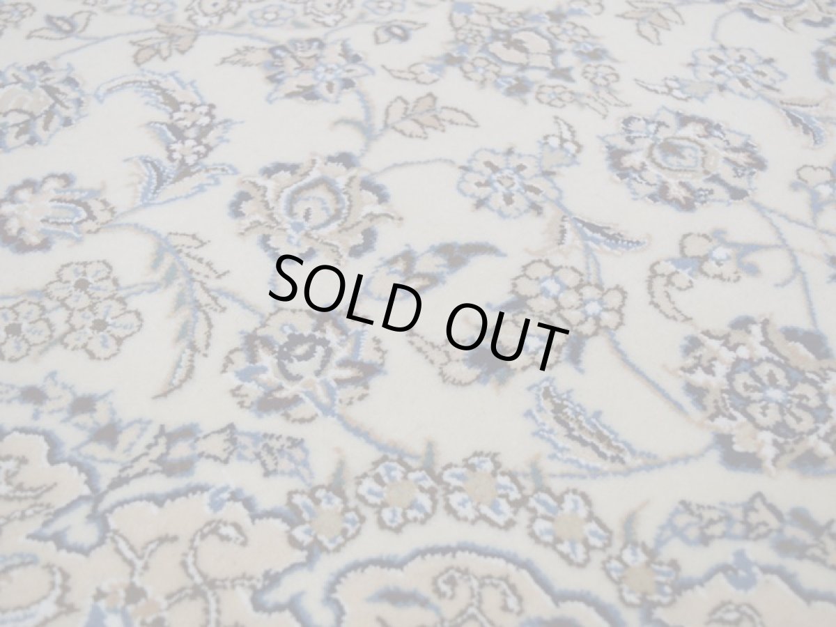 画像14: 新品 ペルシャ 絨毯 ナイン 9la ノーラー 縦1.6m 横1m センター 2人掛け ソファ サイズ 154 x 100 cm No.G56 ウール 手織り ラグ ハンドメイド カーペット 敷物 クラシック スタイル クリーム 生成り 白 アイボリー クリーム (14)