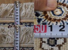 画像15: 新品 ペルシャ 絨毯 ナイン 9la ノーラー 縦1.3m 横1m センター 2人掛け ソファ サイズ 130 x 95 cm No.G31 ウール 手織り ラグ ハンドメイド カーペット 敷物 クラシック スタイル クリーム 生成り 白 アイボリー クリーム n-g31-130095a003 (15)