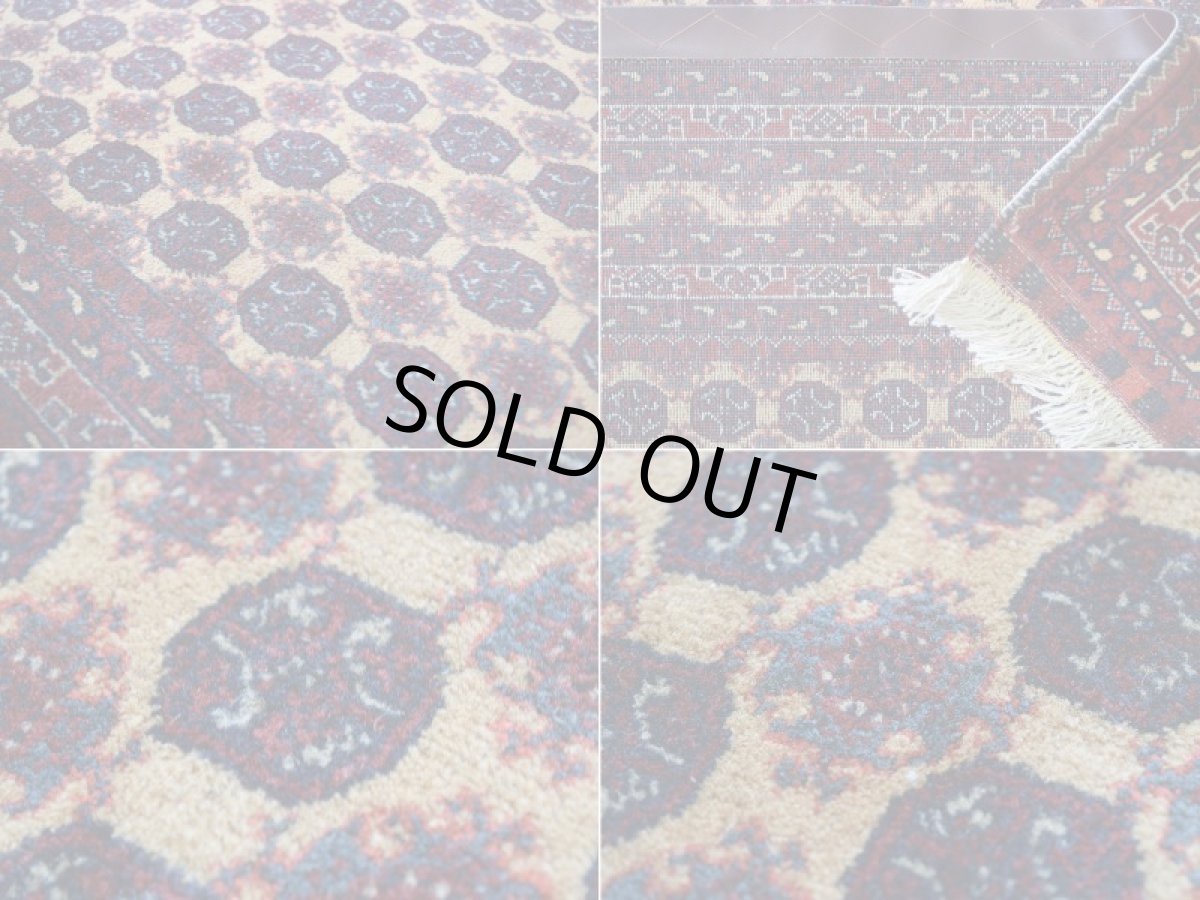 画像16: 美品 ペルシャ 絨毯 トルクメン 縦2m 3㎡ ~3帖 リビング ダイニング 3人掛けソファ サイズ 195 x 150 cm No.526 草木染 ウール 手織り ハンドメイド トライバル ラグ カーペット 赤茶 エンジ 幾何学模様 民族柄 フリンジセルビッジキリム (16)