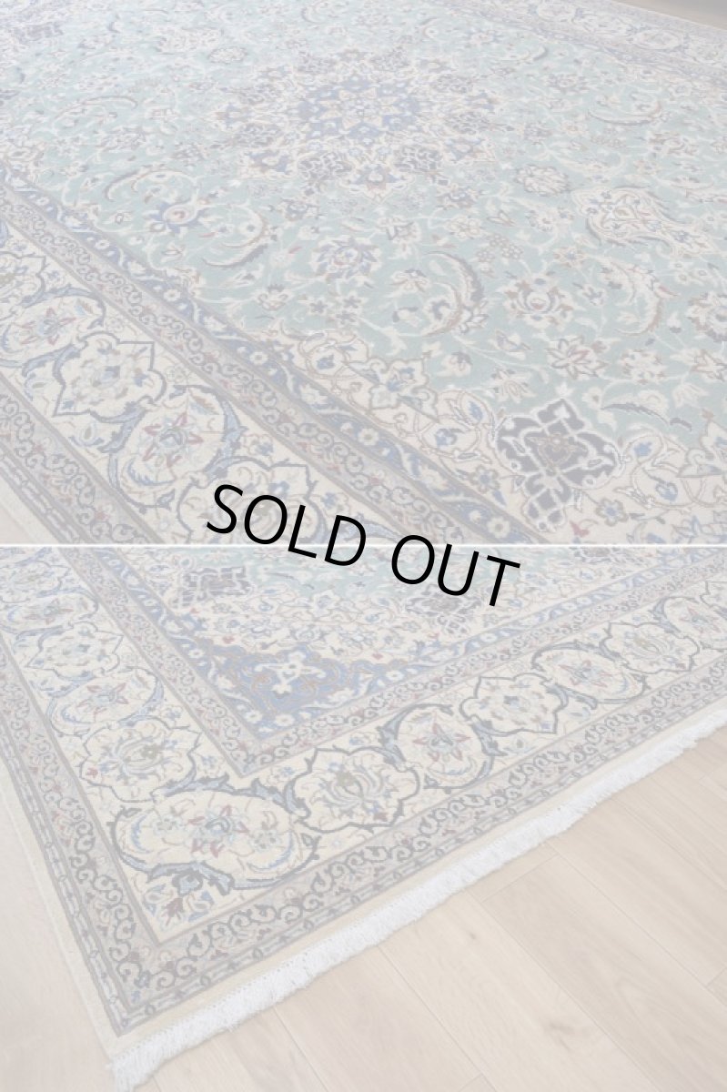 画像9: 美品 ペルシャ 絨毯 ナイン 産 9la ノーラー ノーフラ― 縦3m 横2m 6㎡ 〜6帖程度 リビング ダイニング 3人掛けソファ コーナーソファ 大判 サイズ 302 x 202 cm No.503 天然 ウール シルク 手織り トライバル ラグ 敷物 マット カーペット メダリオン ヴィンテージ ビンテージ 中古品に抵抗のある方にもおすすめです。 a-503-302202s0811-4351 (9)