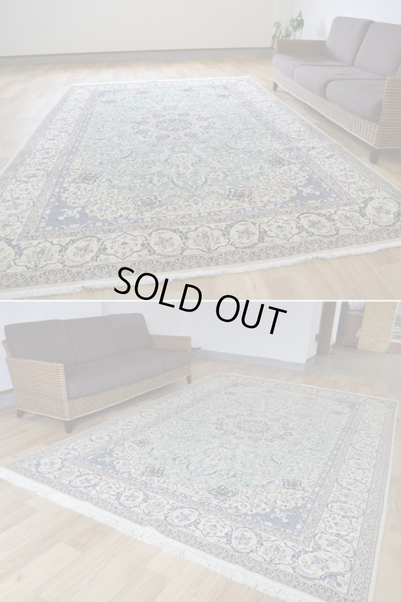 画像6: 美品 ペルシャ 絨毯 ナイン 産 9la ノーラー ノーフラ― 縦3m 横2m 6㎡ 〜6帖程度 リビング ダイニング 3人掛けソファ コーナーソファ 大判 サイズ 302 x 202 cm No.503 天然 ウール シルク 手織り トライバル ラグ 敷物 マット カーペット メダリオン ヴィンテージ ビンテージ 中古品に抵抗のある方にもおすすめです。 a-503-302202s0811-4351 (6)