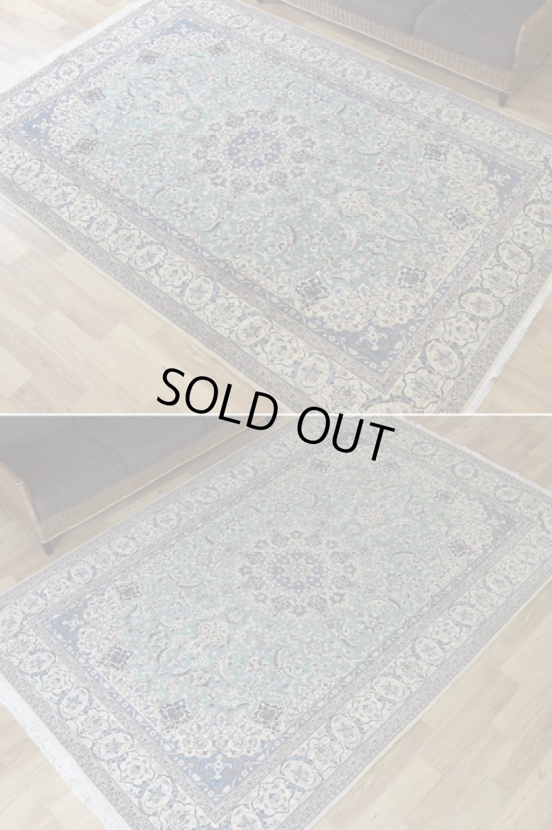 画像5: 美品 ペルシャ 絨毯 ナイン 産 9la ノーラー ノーフラ― 縦3m 横2m 6㎡ 〜6帖程度 リビング ダイニング 3人掛けソファ コーナーソファ 大判 サイズ 302 x 202 cm No.503 天然 ウール シルク 手織り トライバル ラグ 敷物 マット カーペット メダリオン ヴィンテージ ビンテージ 中古品に抵抗のある方にもおすすめです。 a-503-302202s0811-4351 (5)