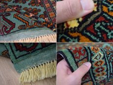 画像17: 新品 ペルシャ 絨毯 トルクメン 縦2m 3㎡ ~3帖 リビング ダイニング 3人掛けソファ サイズ 190 x 136 cm No.519 草木染 ウール 手織り ハンドメイド トライバル ラグ カーペット グリーン 幾何学模様 民族柄 フリンジキリム (17)