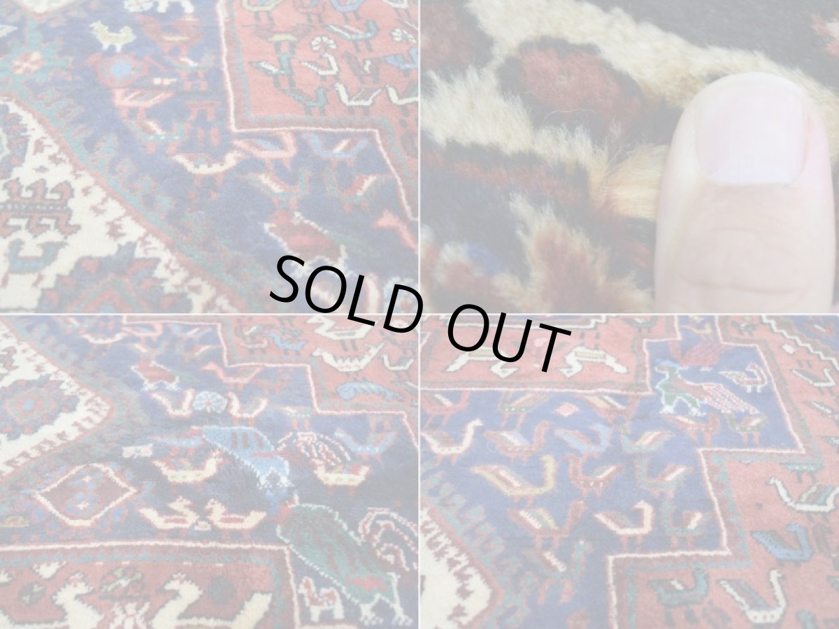 画像16: 良品 ペルシャ 絨毯 シールジャーン 縦2m 横1.5m 3.5㎡ 〜3帖 リビング ダイニング 2〜3人掛けソファ サイズ 216 x 160 cm No.E125 天然 肉厚 ウール 手織り ハンドメイド トライバル ラグ 部族絨毯 マット カーペット 動物 民族柄 ネイビー 赤 エンジ ギャッベ(ギャベ)をお探しの方にもお勧めです b-E125-216160h054p (16)