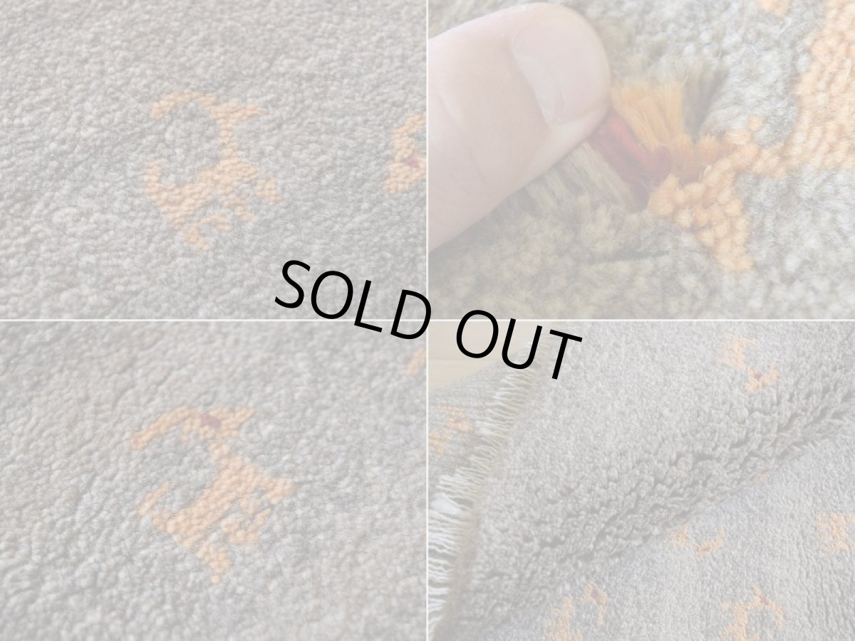 画像19: 新品 ペルシャ ギャッベ 縦1.2m アクセント ラグ サイズ 115 x 83 cm No.475 超肉厚 天然 草木染 ウール 手織り ハンドメイド ギャベ マット カーペット  民族柄 グレー (19)