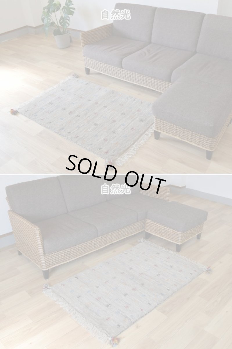 画像6: 新品 ペルシャ ギャッベ 縦1.2m アクセント ラグ サイズ 120 x 75 cm No.435 超肉厚 天然 草木染 ウール 手織り ハンドメイド ギャベ マット カーペット  生命の樹 動物 民族柄 グレー (6)