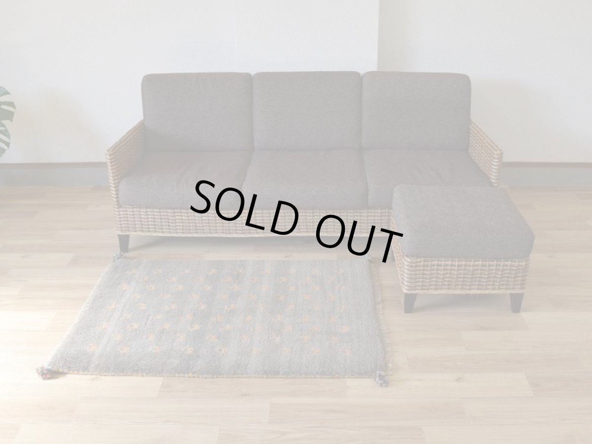 画像2: 新品 ペルシャ ギャッベ 縦1.2m アクセント ラグ サイズ 115 x 83 cm No.475 超肉厚 天然 草木染 ウール 手織り ハンドメイド ギャベ マット カーペット  民族柄 グレー (2)