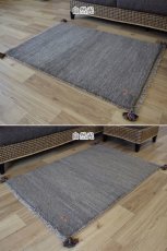 画像8: 新品 ペルシャ ギャッベ 縦1.2m アクセント ラグ サイズ 110 x 75 cm No.471 肉厚 天然 草木染 ウール 手織り ハンドメイド ギャベ マット カーペット シンプル 動物 鹿 民族柄 グレー n-471-110075s57-89 (8)