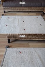 画像5: 新品 ペルシャ ギャッベ 縦1.2m アクセント ラグ サイズ 115 x 75 cm No.488 超肉厚 天然 草木染 ウール 手織り ハンドメイド ギャベ マット カーペット  動物 鹿 民族柄 生成り クリーム 白 ホワイト (5)