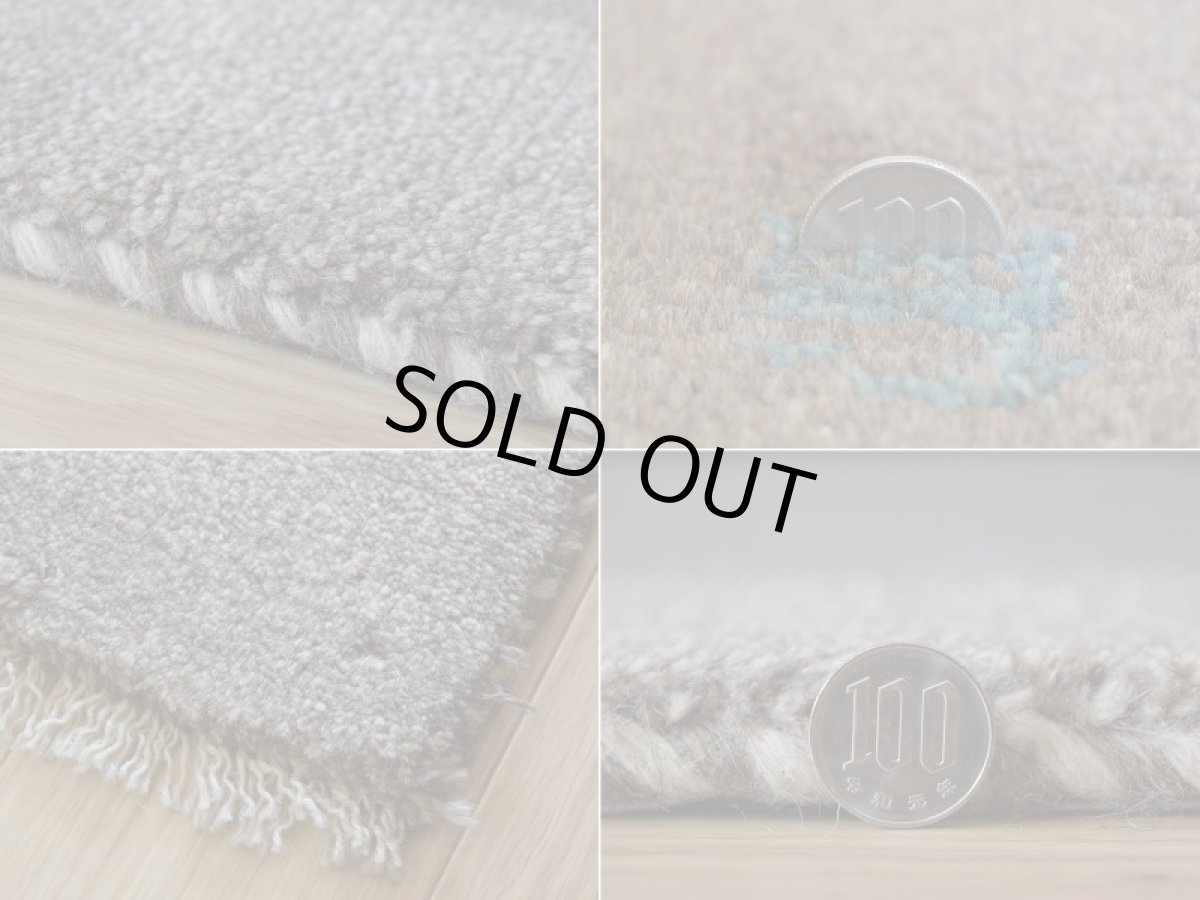 画像20: 新品 ペルシャ ギャッベ 縦1.2m アクセント ラグ サイズ 115 x 75 cm No.484 肉厚 天然 草木染 ウール 手織り ハンドメイド ギャベ マット カーペット シンプル 動物 鹿 民族柄 グレー n-484-11575s57 (20)