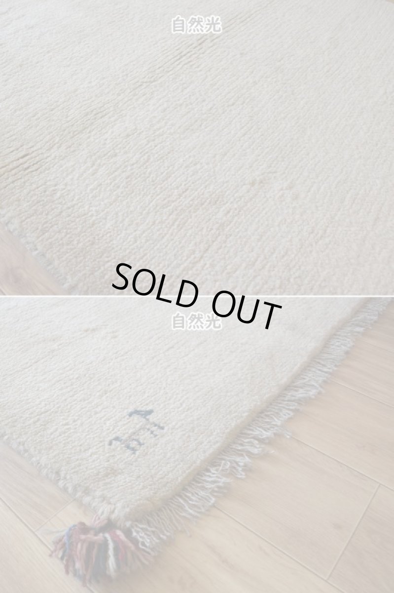画像9: 新品 ペルシャ ギャッベ 縦1.2m アクセント ラグ サイズ 110 x 80 cm No.473 肉厚 天然 草木染 ウール 手織り ハンドメイド ギャベ マット カーペット  動物 鹿 民族柄 生成り クリーム 白 ホワイト n-473-11080s57 (9)