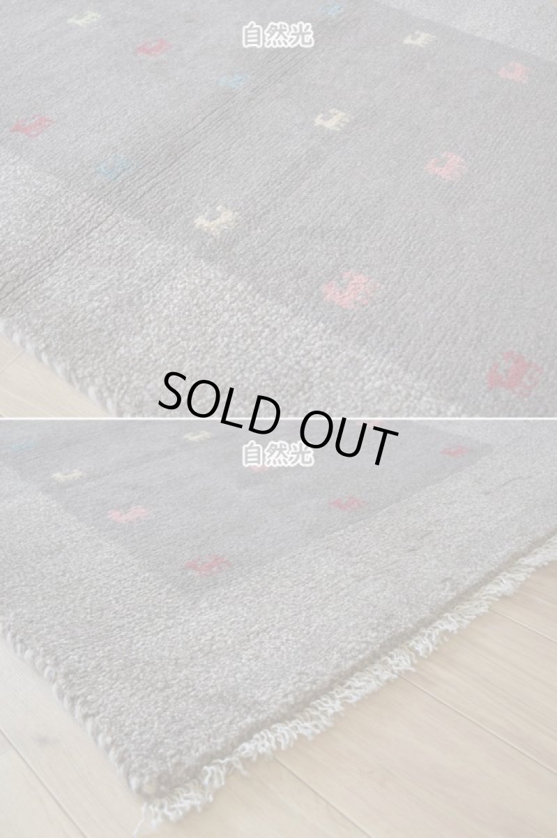 画像10: 新品 ペルシャ ギャッベ 縦1.2m アクセント ラグ サイズ 115 x 75 cm No.484 肉厚 天然 草木染 ウール 手織り ハンドメイド ギャベ マット カーペット シンプル 動物 鹿 民族柄 グレー n-484-11575s57 (10)