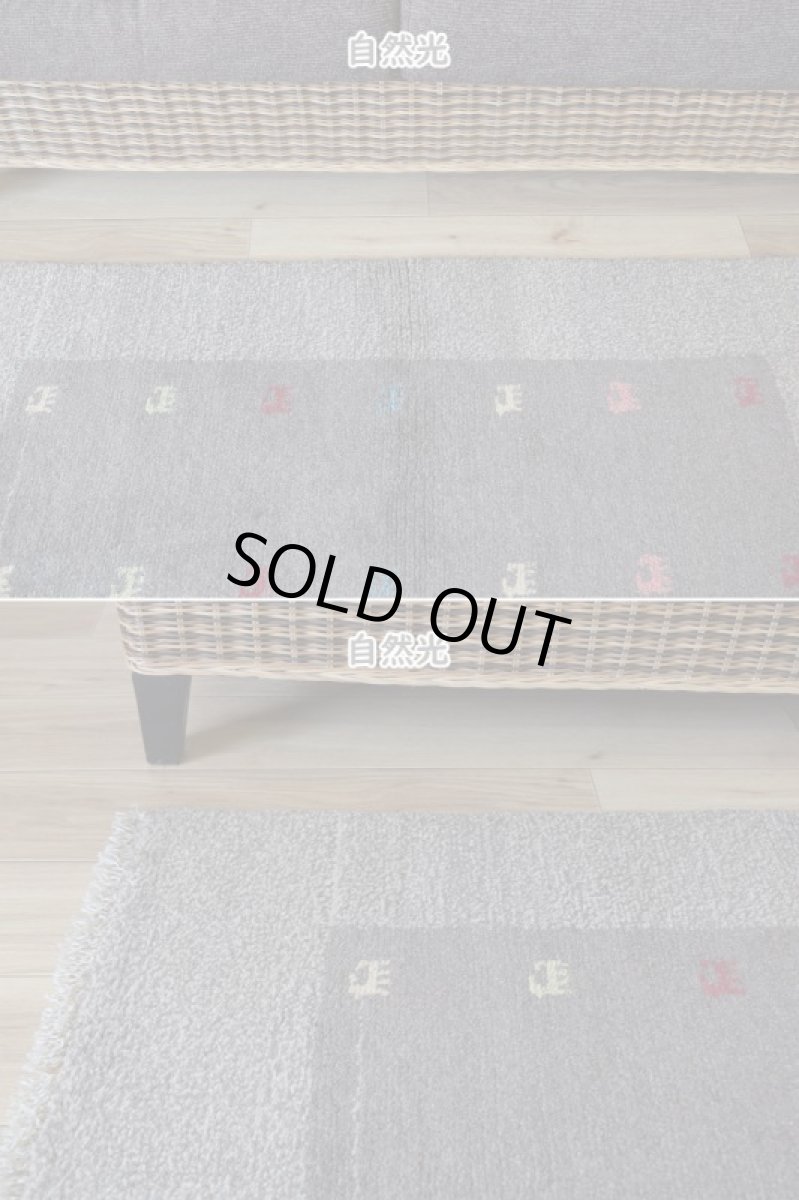 画像8: 新品 ペルシャ ギャッベ 縦1.2m アクセント ラグ サイズ 115 x 75 cm No.484 肉厚 天然 草木染 ウール 手織り ハンドメイド ギャベ マット カーペット シンプル 動物 鹿 民族柄 グレー n-484-11575s57 (8)
