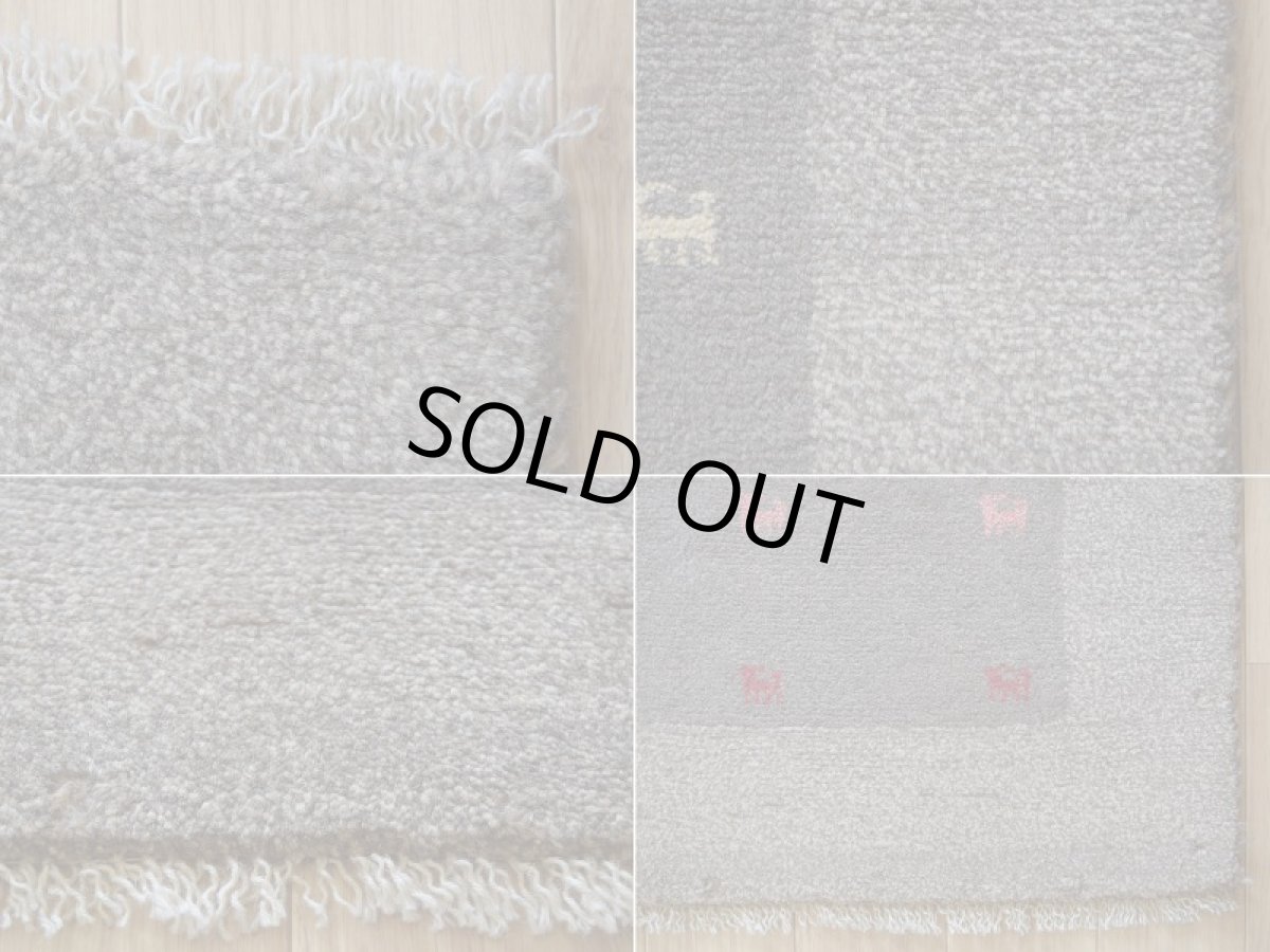 画像19: 新品 ペルシャ ギャッベ 縦1.2m アクセント ラグ サイズ 115 x 75 cm No.484 肉厚 天然 草木染 ウール 手織り ハンドメイド ギャベ マット カーペット シンプル 動物 鹿 民族柄 グレー n-484-11575s57 (19)