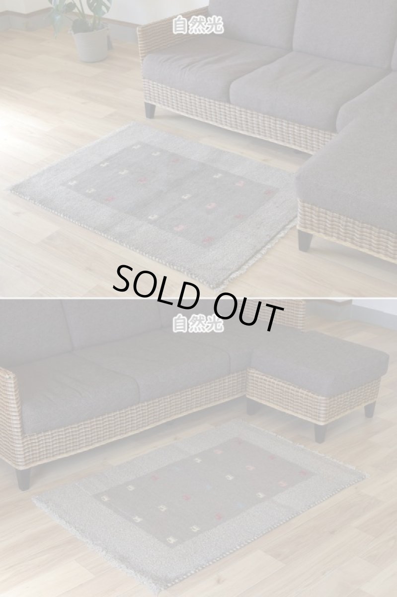 画像6: 新品 ペルシャ ギャッベ 縦1.2m アクセント ラグ サイズ 115 x 75 cm No.484 肉厚 天然 草木染 ウール 手織り ハンドメイド ギャベ マット カーペット シンプル 動物 鹿 民族柄 グレー n-484-11575s57 (6)