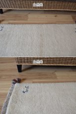 画像5: 新品 ペルシャ ギャッベ 縦1.2m アクセント ラグ サイズ 110 x 80 cm No.473 肉厚 天然 草木染 ウール 手織り ハンドメイド ギャベ マット カーペット  動物 鹿 民族柄 生成り クリーム 白 ホワイト n-473-11080s57 (5)