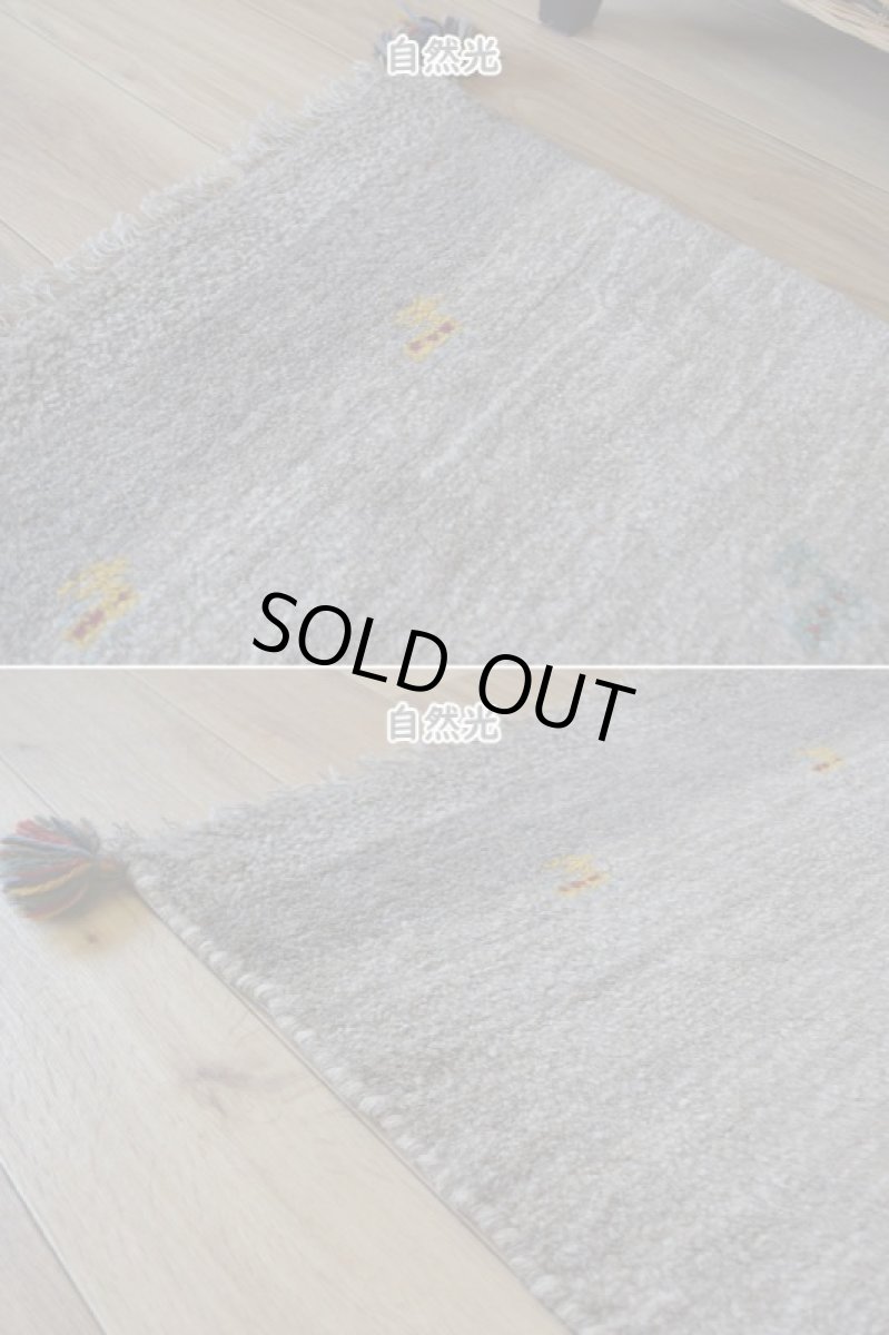 画像9: 新品 ペルシャ ギャッベ 縦1.2m アクセント ラグ サイズ 115 x 80 cm No.468 肉厚 天然 草木染 ウール 手織り ハンドメイド ギャベ マット カーペット 動物 鹿 民族柄 グレー グラデーション n-468-11580s57 (9)