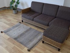 画像3: 新品 ペルシャ ギャッベ 縦1.2m アクセント ラグ サイズ 115 x 80 cm No.468 肉厚 天然 草木染 ウール 手織り ハンドメイド ギャベ マット カーペット 動物 鹿 民族柄 グレー グラデーション n-468-11580s57 (3)