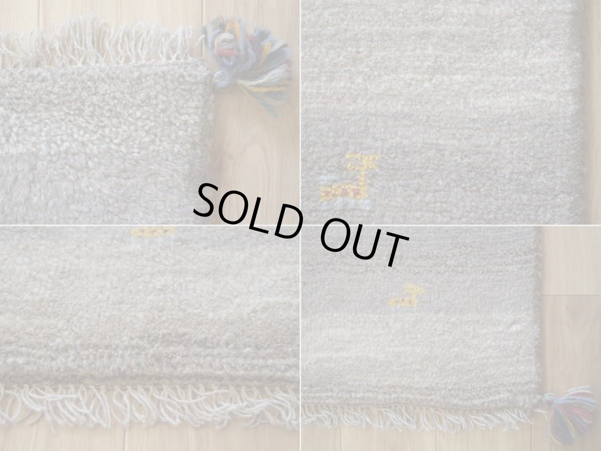 画像19: 新品 ペルシャ ギャッベ 縦1.2m アクセント ラグ サイズ 115 x 80 cm No.468 肉厚 天然 草木染 ウール 手織り ハンドメイド ギャベ マット カーペット 動物 鹿 民族柄 グレー グラデーション n-468-11580s57 (19)