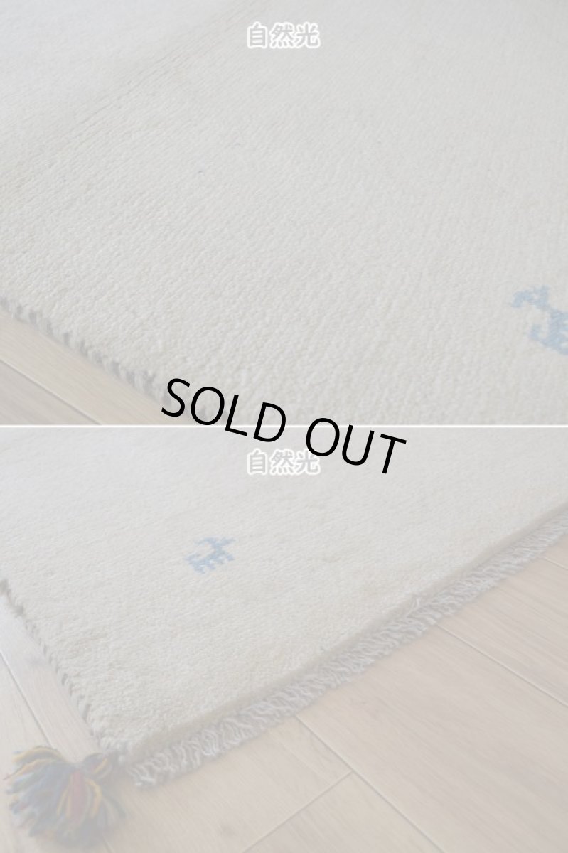 画像10: 新品 ペルシャ ギャッベ 縦1.2m アクセント ラグ サイズ 120 x 75 cm No.487 肉厚 天然 草木染 ウール 手織り ハンドメイド ギャベ マット カーペット  動物 鹿 民族柄 生成り クリーム 白ホワイト系 n-487-120075s57-89 (10)