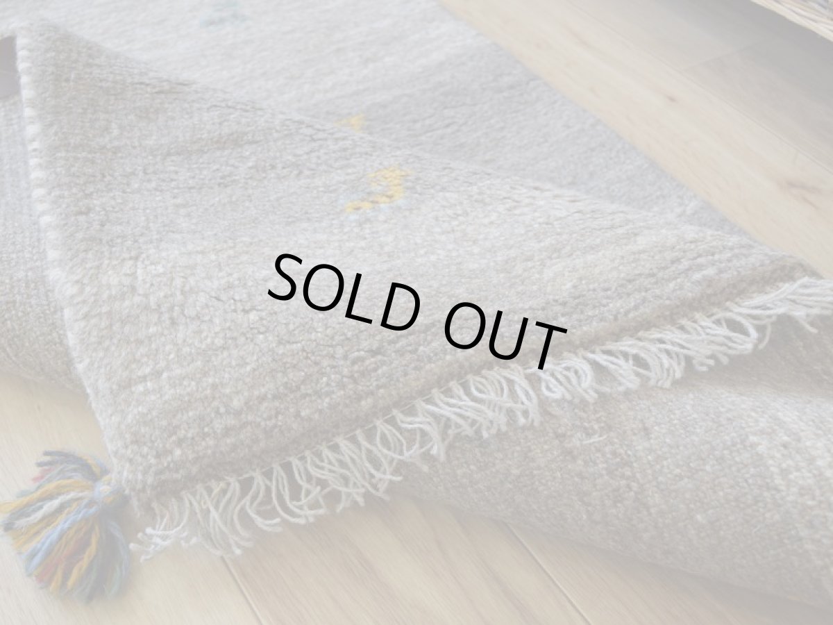 画像15: 新品 ペルシャ ギャッベ 縦1.2m アクセント ラグ サイズ 115 x 80 cm No.468 肉厚 天然 草木染 ウール 手織り ハンドメイド ギャベ マット カーペット 動物 鹿 民族柄 グレー グラデーション n-468-11580s57 (15)