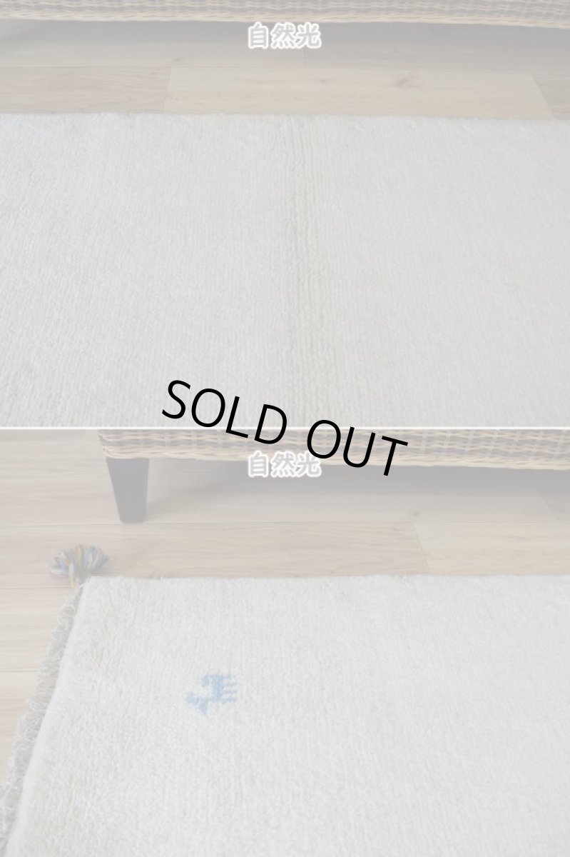 画像5: 新品 ペルシャ ギャッベ 縦1.2m アクセント ラグ サイズ 120 x 75 cm No.487 肉厚 天然 草木染 ウール 手織り ハンドメイド ギャベ マット カーペット  動物 鹿 民族柄 生成り クリーム 白ホワイト系 n-487-120075s57-89 (5)