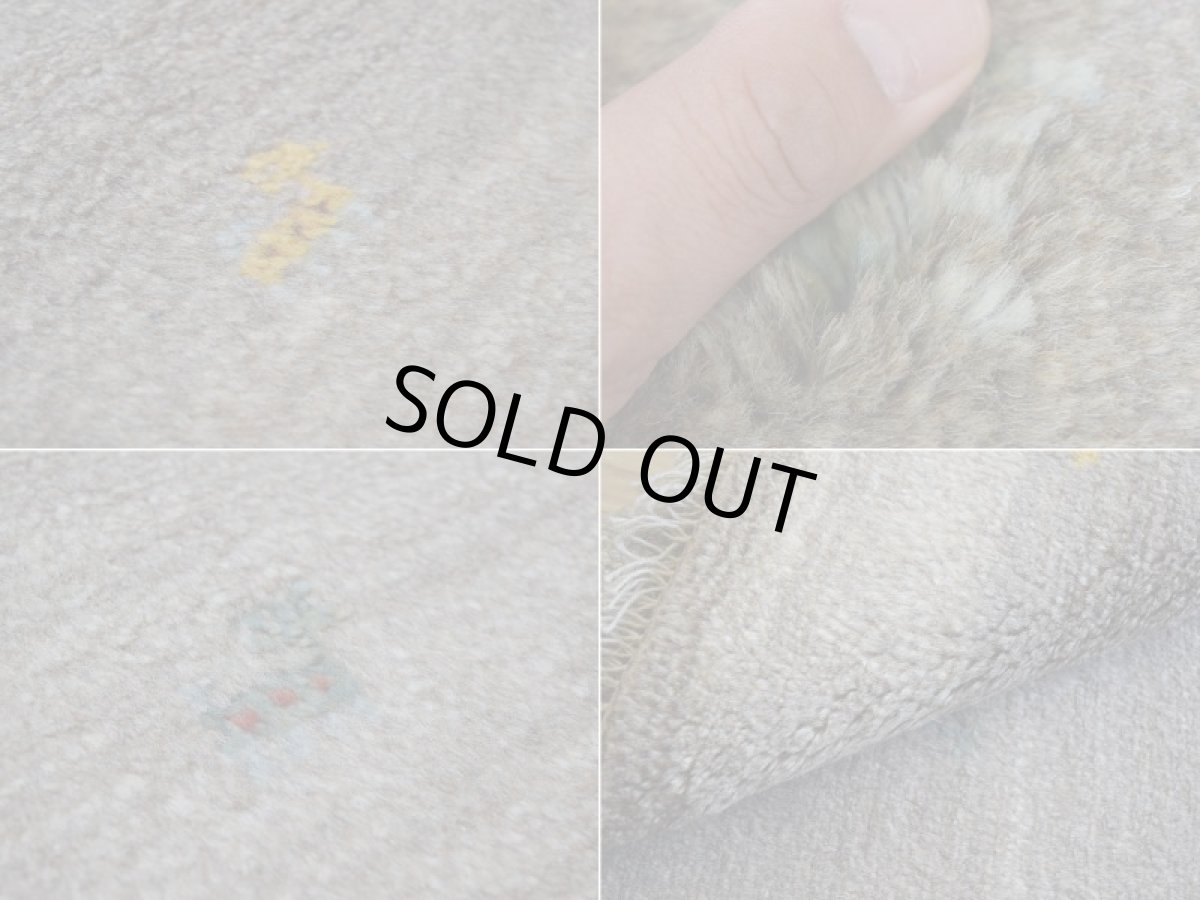 画像17: 新品 ペルシャ ギャッベ 縦1.2m アクセント ラグ サイズ 115 x 80 cm No.468 肉厚 天然 草木染 ウール 手織り ハンドメイド ギャベ マット カーペット 動物 鹿 民族柄 グレー グラデーション n-468-11580s57 (17)