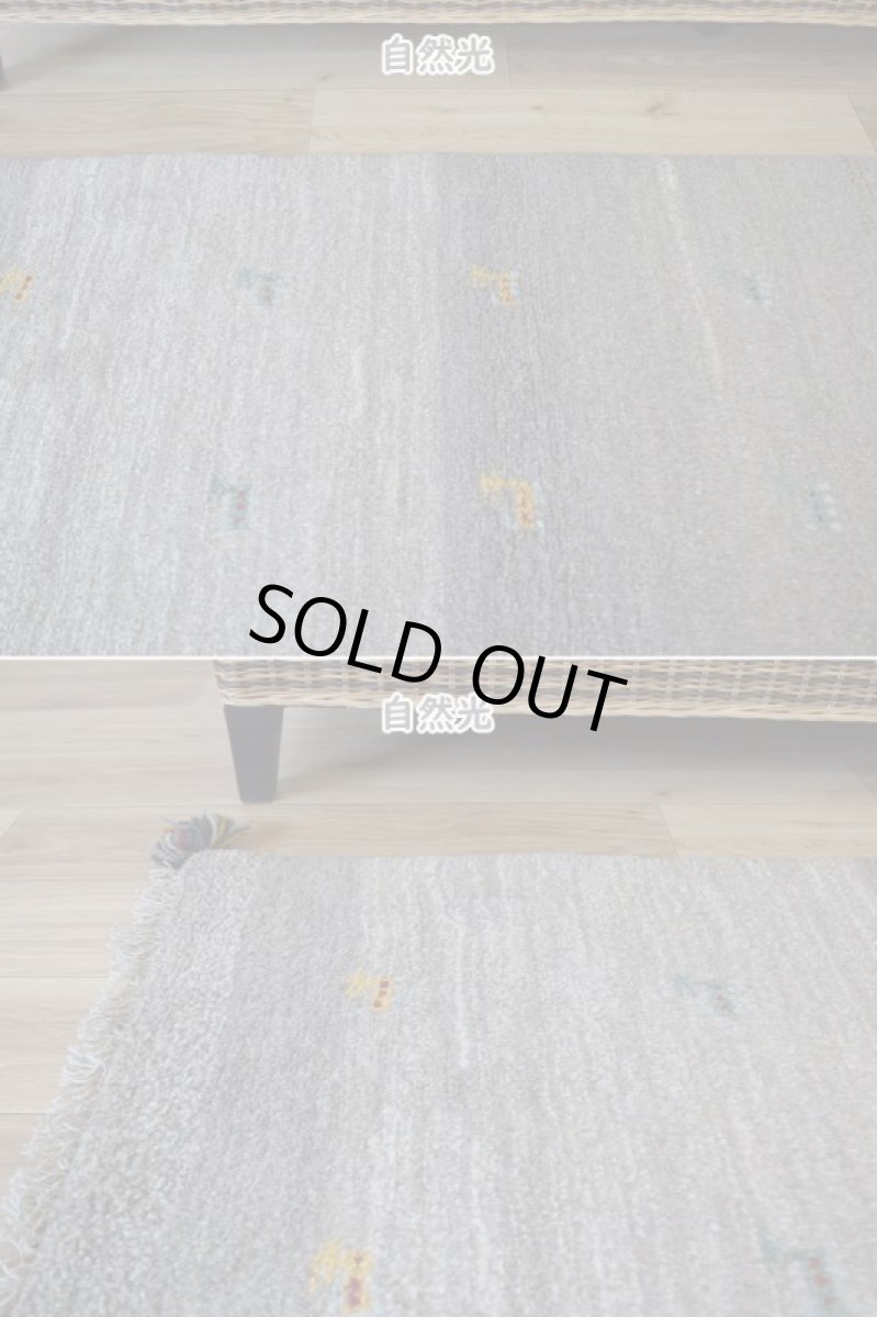 画像5: 新品 ペルシャ ギャッベ 縦1.2m アクセント ラグ サイズ 115 x 80 cm No.468 肉厚 天然 草木染 ウール 手織り ハンドメイド ギャベ マット カーペット 動物 鹿 民族柄 グレー グラデーション n-468-11580s57 (5)