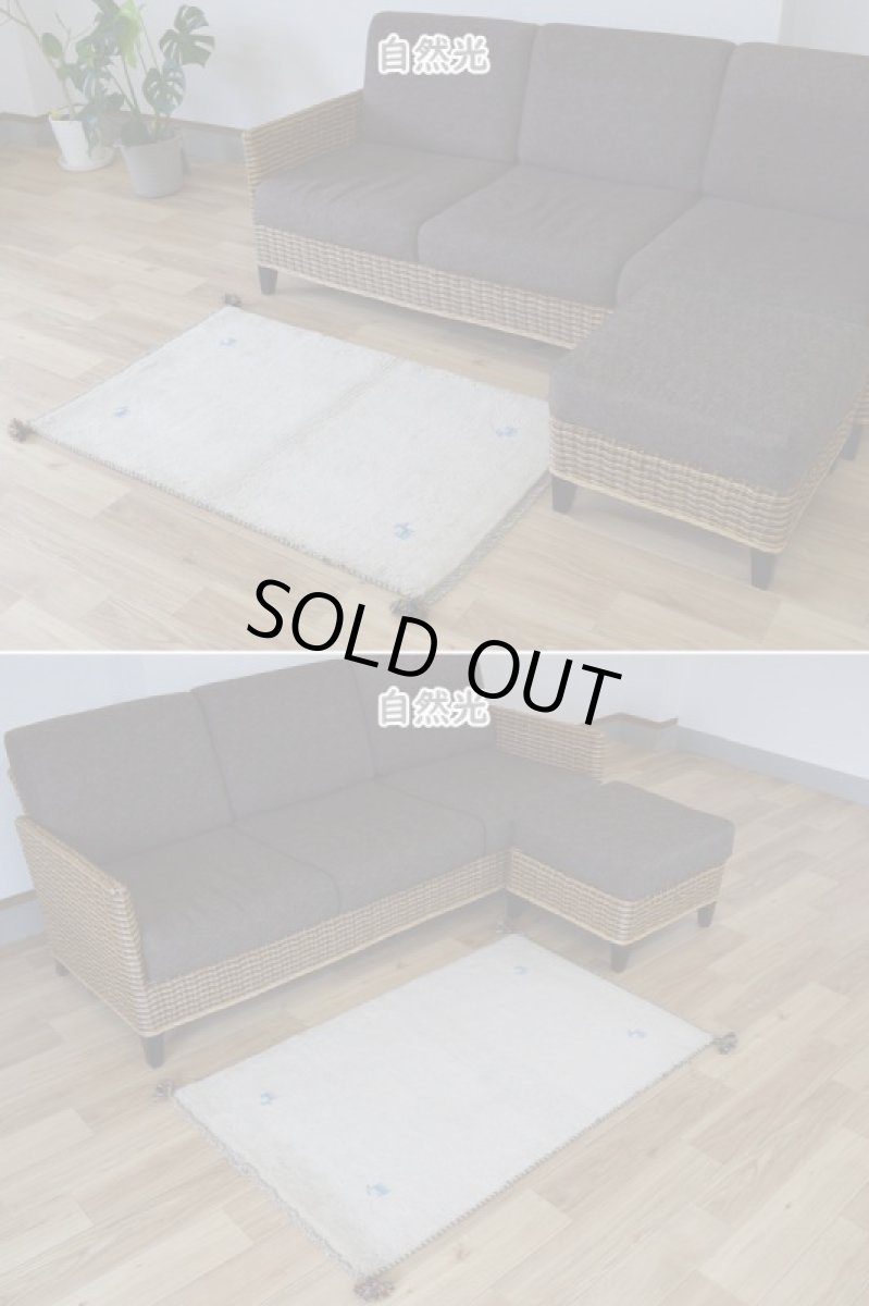 画像6: 新品 ペルシャ ギャッベ 縦1.2m アクセント ラグ サイズ 120 x 75 cm No.487 肉厚 天然 草木染 ウール 手織り ハンドメイド ギャベ マット カーペット  動物 鹿 民族柄 生成り クリーム 白ホワイト系 n-487-120075s57-89 (6)