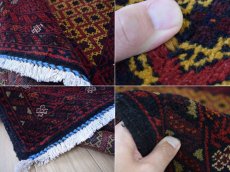 画像18: 美品 ペルシャ 部族絨毯 バルーチ 縦1.7m 横1.2m 1.9㎡ 〜2帖 リビング ダイニング 2〜3人掛けソファ センターテーブル サイズ 165 x 117 cm No.H18 天然 ウール 手織り トライバル ラグ 敷物 マット カーペット 幾何学模様 ヴィンテージ ビンテージ 中古品に抵抗のある方にもおすすめです。a-H18-165117h003 (18)