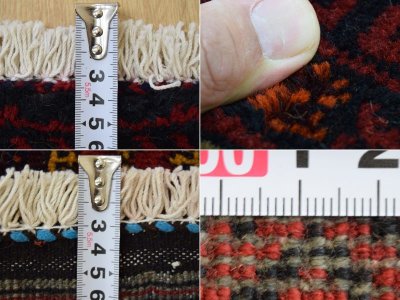 画像3: 美品 ペルシャ 部族絨毯 バルーチ 縦1.7m 横1.2m 1.9㎡ 〜2帖 リビング ダイニング 2〜3人掛けソファ センターテーブル サイズ 165 x 117 cm No.H18 天然 ウール 手織り トライバル ラグ 敷物 マット カーペット 幾何学模様 ヴィンテージ ビンテージ 中古品に抵抗のある方にもおすすめです。a-H18-165117h003